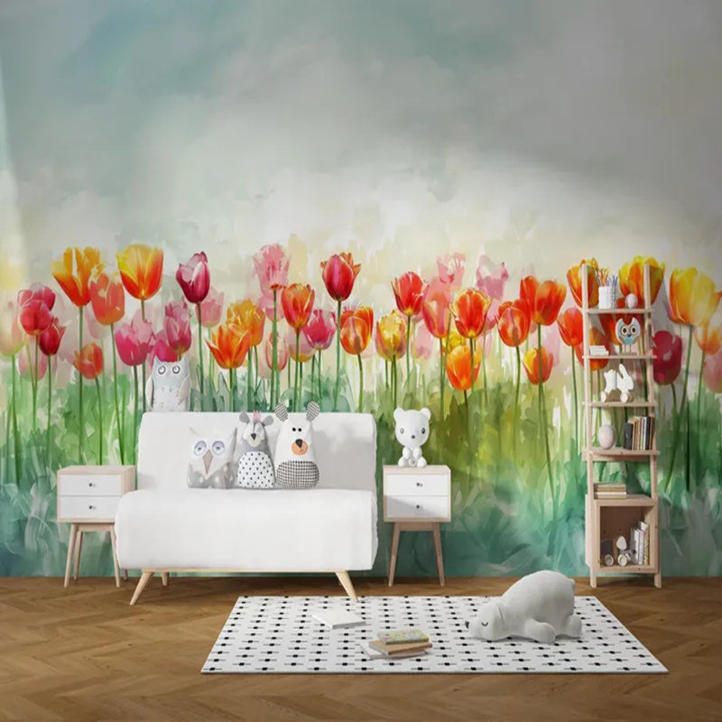 Spring Garden Tulip Dreams, 96" L x 108" W