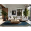 Soft Plush Evenson New Years Modern & Contemporary Abstract Area Rug in Grey – Navy Binding-1329298191