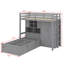 Lit superposé simple équipé d'un lit relevable hydraulique, d'une armoire, d'unités de rangement et de tiroirs-1546413559