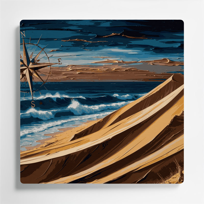 «Nautical Sand dunes», art mural en métal brun, H 8 po x l 8 po