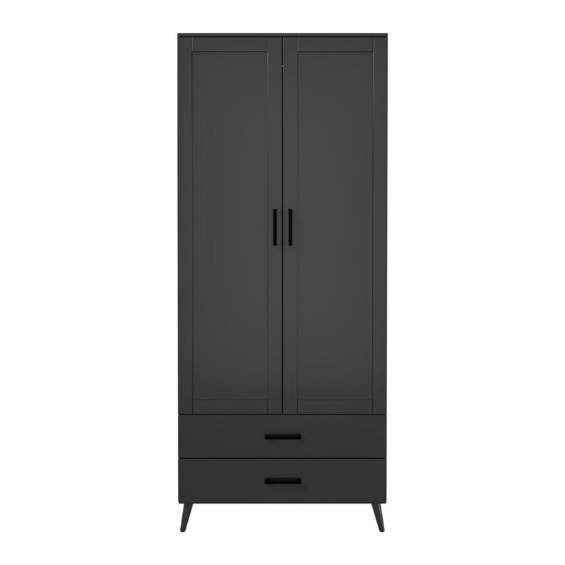 Bosse Solid Wood Wardrobe, Black