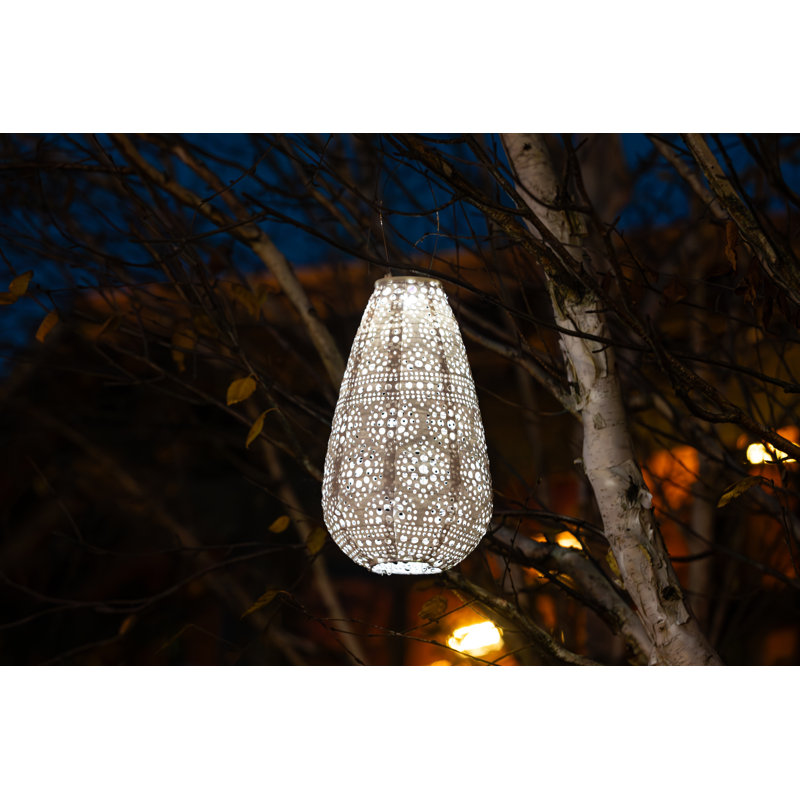 Lanterne solaire en forme de goutte 14 po Stella Blossom - Perle