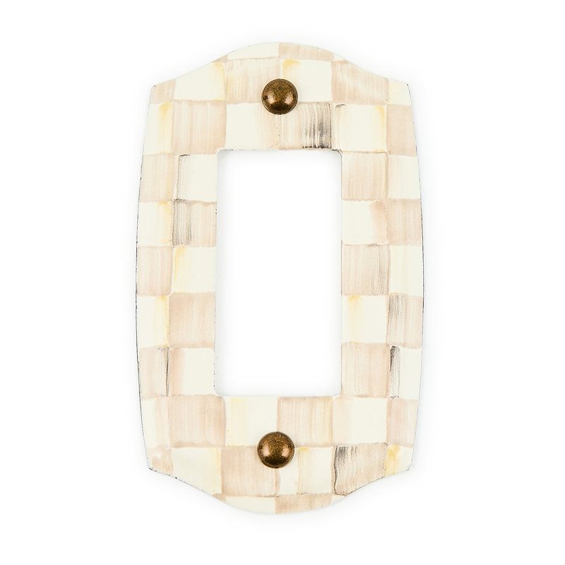 Check Single Rocker Switch Plate, Beige