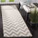 Vanderhoof Hand Woven Flat Weave Wool/Cotton Chevron Rug in Gray/Ivory