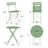 3-Piece Folding Outdoor Bistro Set Metal Table and 2 Chairs Patio Balcony Lawn Deck Small Space Furniture-1689170815