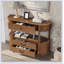Console rétro en bois courbé avec 3 tiroirs, table d'entrée de 43 po avec tablette de rangement, canapé derrière le canapé avec pieds en bois massif pour le couloir du salon