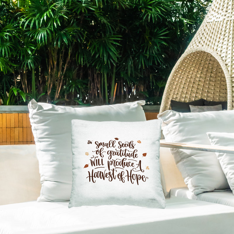 Coussin d'extérieur imprimé petites graines «Produce Hope» par Imparfect Dust