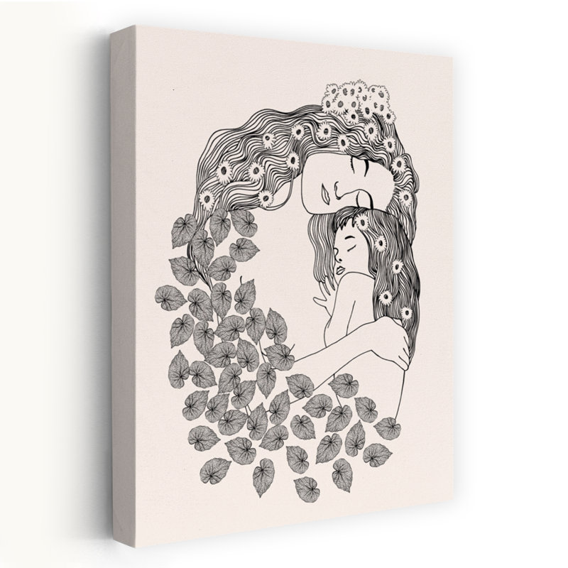 Mother and Daughter Abstract Contemporary Wall Art Print, 152.4cm H x 101.6cm W