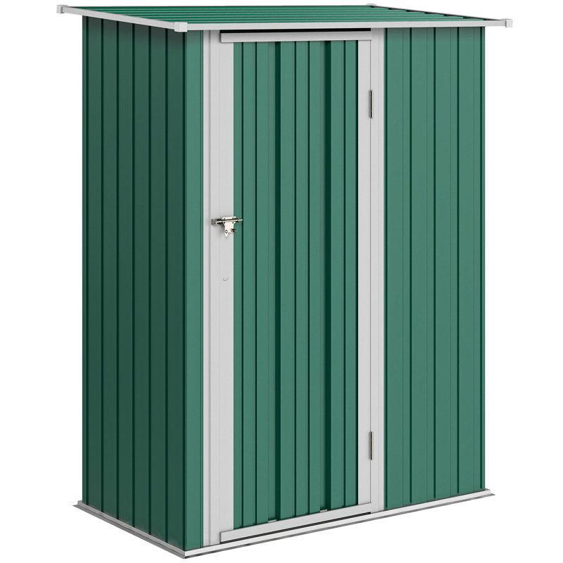 Outsunny 5ft x 3ft Garden Storage Shed Waterproof Sloped Roof, Green