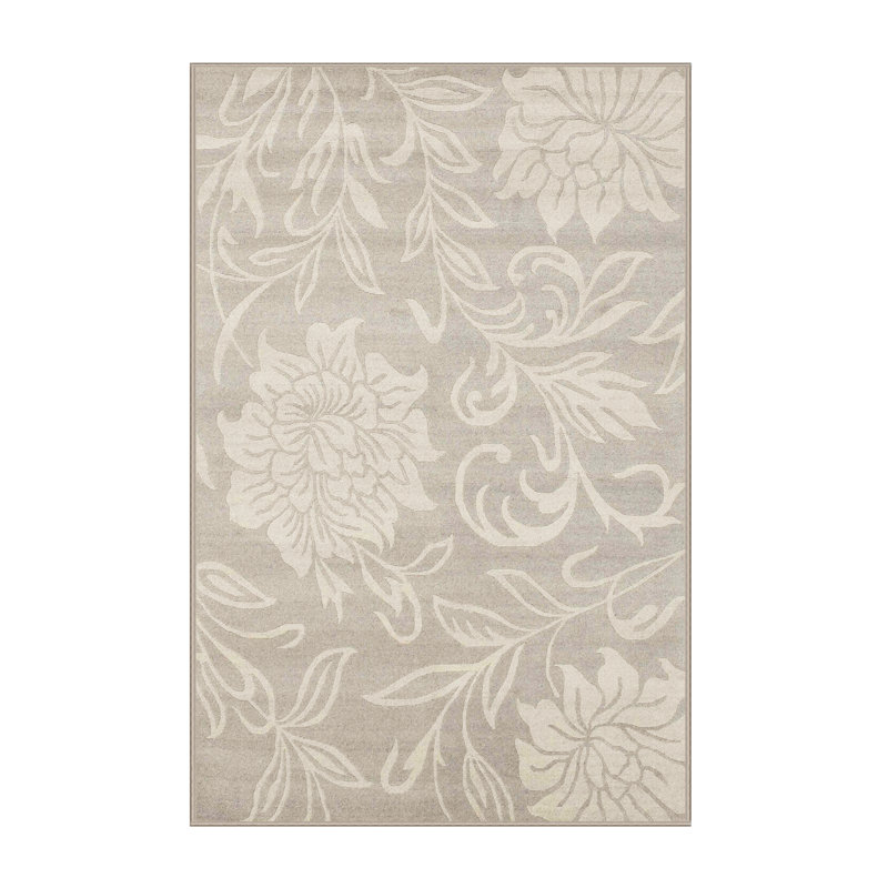 Tapis contemporain gris, Rectangle 4 pi x 6 pi