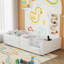 Lit plateforme tapissier avec garde-corps et station de charge-329272189