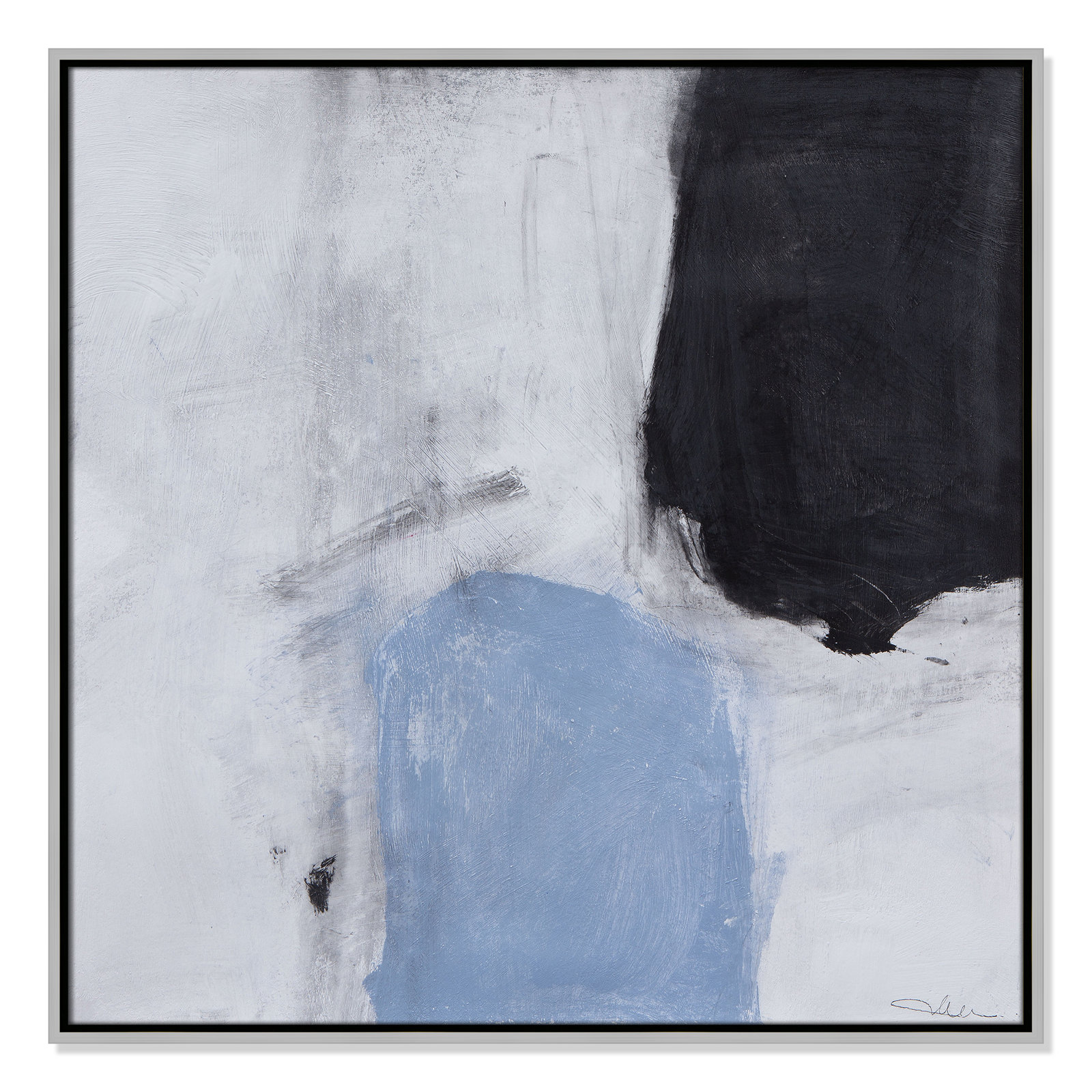 Casa Fine Arts "From Powder Blue to Onyx" Print, 31.5" H x 31.5" W, Silver