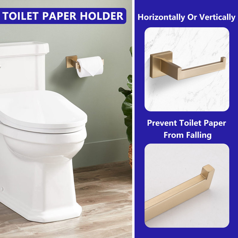 5 - Piece Bathroom Hardware Set, Brushed Gold