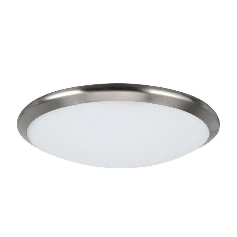 Plafonnier encastré 12 po, Nickel satiné, H 3,5 po x l 15 po x P 15 po