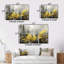 Yellow Grey Ferns Dream II - Floral Metal Wall Decor Set