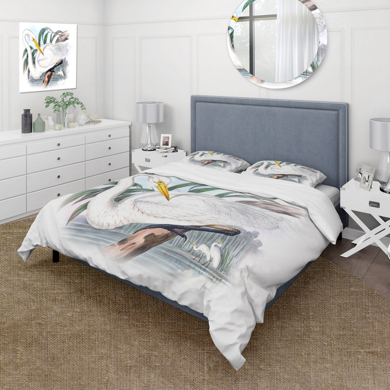 Ensemble de housse de couette Traditional Vintage Birds IV - Polyester microfibre
