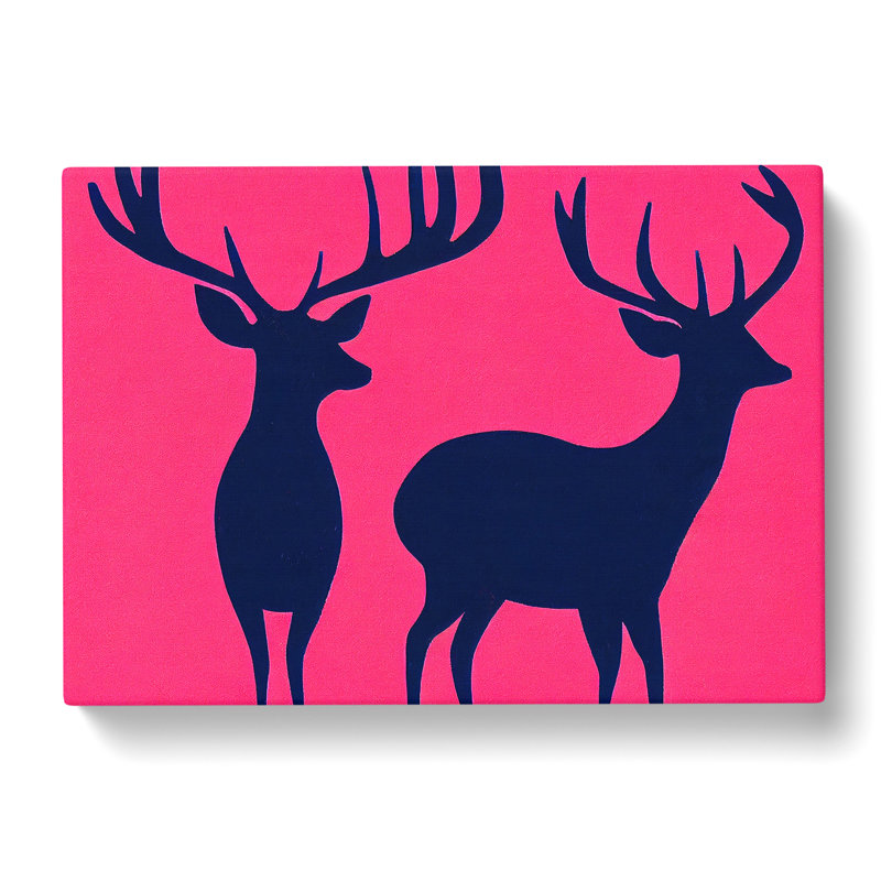 Striking Stags Abstract - Wrapped Canvas