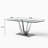 Glass Top Metal Base Dining Table With 6 Velvet Dining Chairs,7 - Piece Pedestal Dining Set-106913433-106913551