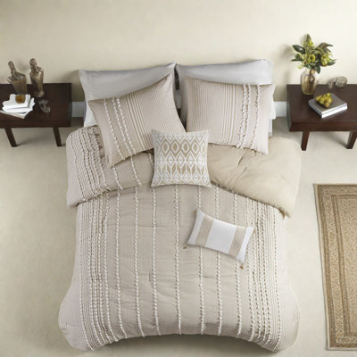 -piece Cotton Bedding Sets, Tufted Chenille Comforter, Farmhouse Style
