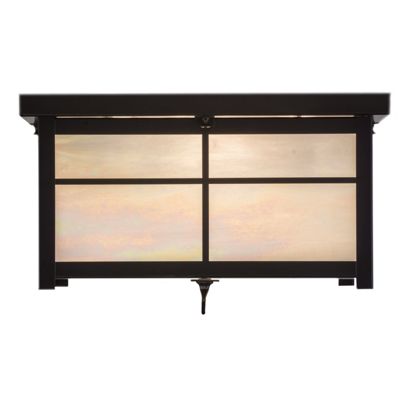 4 - Light Flush Mount, White Iridescent