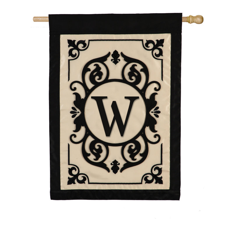 Drapeau de la maison de 44 po x 28 po en monogramme de Cambridge, lettre A, W
