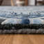 Tapis gris / bleu marine en laine touffeté à la main Deyoung-833189426