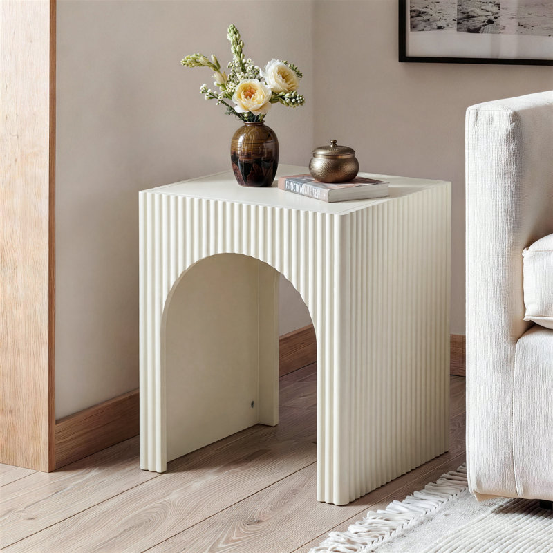 45cm Side Table Modern Arch End Table, White