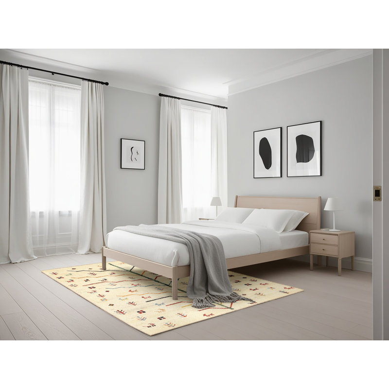 Tapis beige/rouge contemporain, Rectangle 5 pi x 7 pi