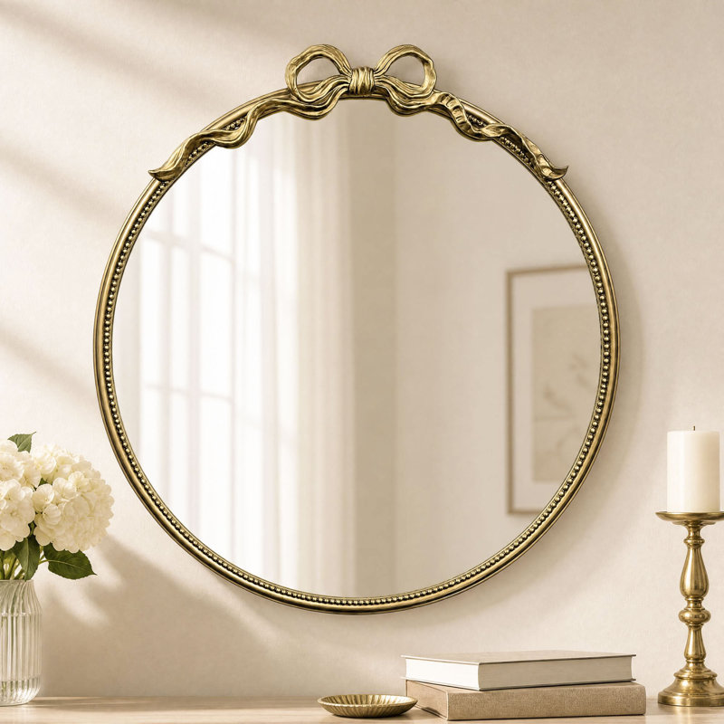 Miroir mural antique antique, 36" H x 34" W