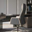 Chaise de bureau LightGray + DarkGray + réglable en cuir véritable argenté + similicuir + alliage d'aluminium-108647267