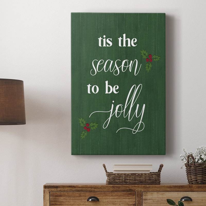 Tis the Season Holly - Cavas enveloppés de galerie, H 60 po x l 40 po