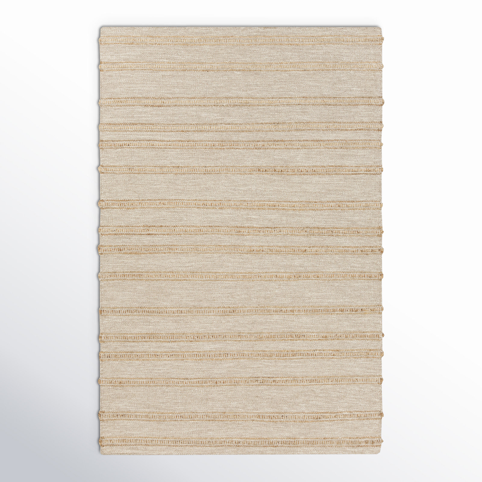 Lila Light Gray Hand-Woven Striped Jute Rug, Rectangle 8' x 11'