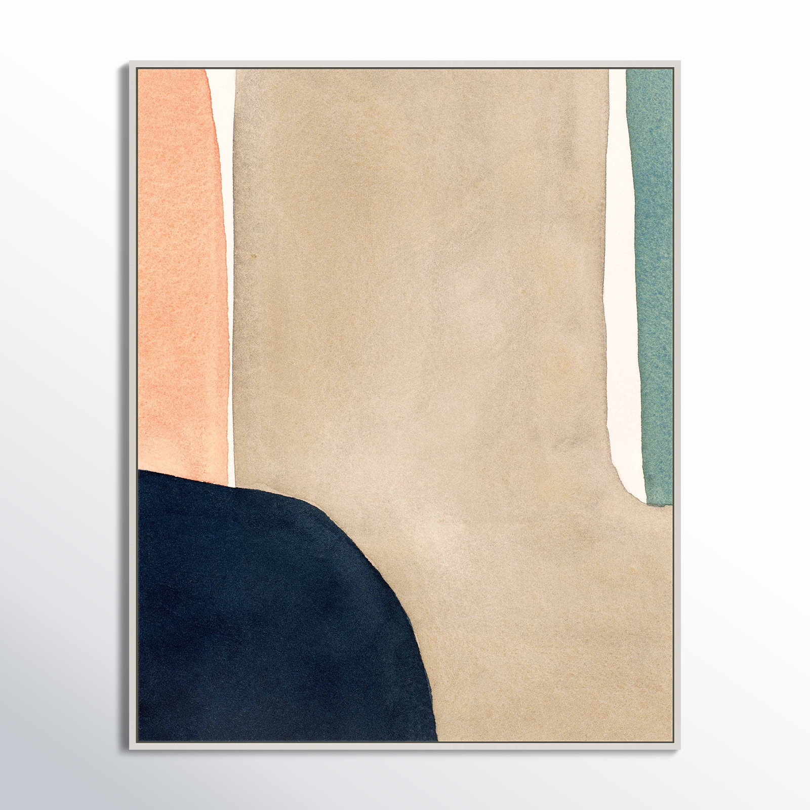 Hazy Gray by Julia Balfour, White Picture Framed Canvas, 20" H x 25" W x 1.25" D
