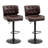 Homcom Bar Height Bar Stools Set Of 2 With Adjustable Seat, Thick Padded Cushion And Metal Footrest For Home Bar