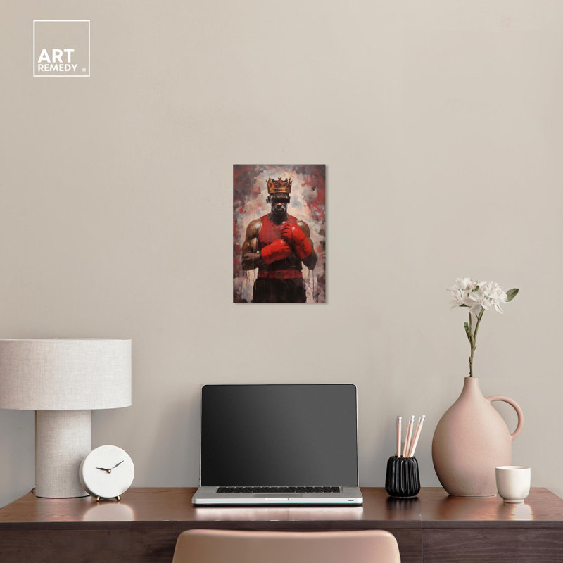 King of Boxing Red Canvas Gallery Wrapped Poster Art