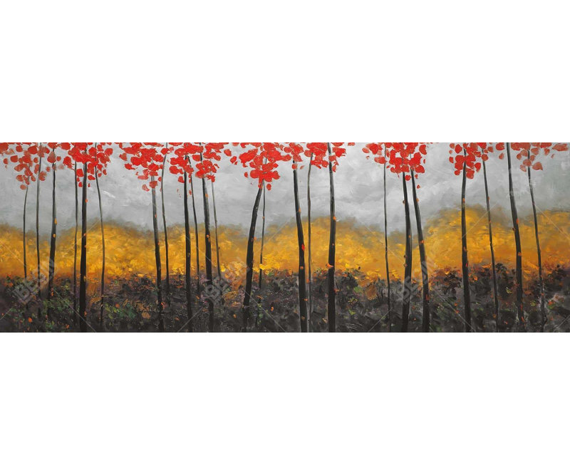 Abstrait arbres d'automne - décor de chambre à coucher contemporain