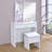 Harvey Vanity Set With Lift-Top Stool White