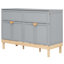 Grand lit en gris, fonctionnalité d'espace avec deux choix de finition, bois de pin et construction, facile à assembler, grand rangement gris avec design, options modernes, structure solide, installation rapide-554252466