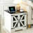 Farmhouse End Table Set of 2 with Charging Station - Nightstand with 2 Outlets & 2 USB Ports - Vintage Industrial Side Table-170966764-170966755