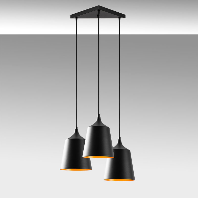 Luminaire suspendu conique à 3 lumières Monadnoc