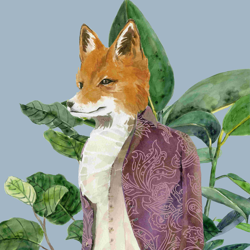 Sir Fox - reproduction sur toile tendue, L 20 po x H 20 po