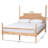 Baxton Studio Caliana Bobbin Four-Poster Platform Bed - Wooden Bed Frame With Turned Spindle Posts And Panel Headboard, Vintage-Inspired Bedroom Furniture, Natural Brown, Queen-1053011605-1053011604