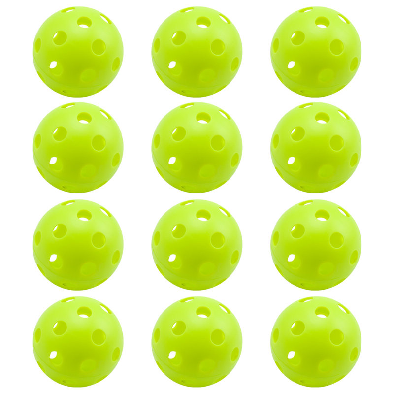 Paquet de 12 balles de baseball d'entraînement en plastique GSE pour lancer, frapper, lancer et attraper GSE, Vert