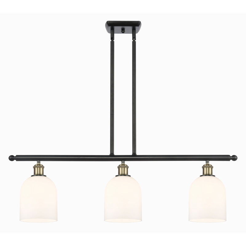 Odaniel 3 - Light Kitchen Island Pendant, Gloss White, Black Antique Brass