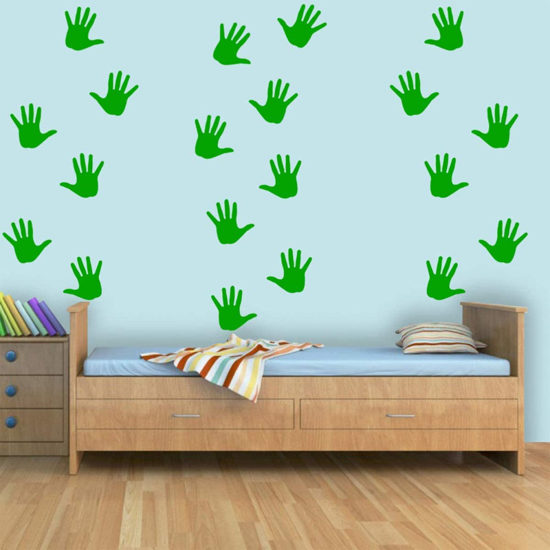 Adhésif décoratif empreinte de main, Vert