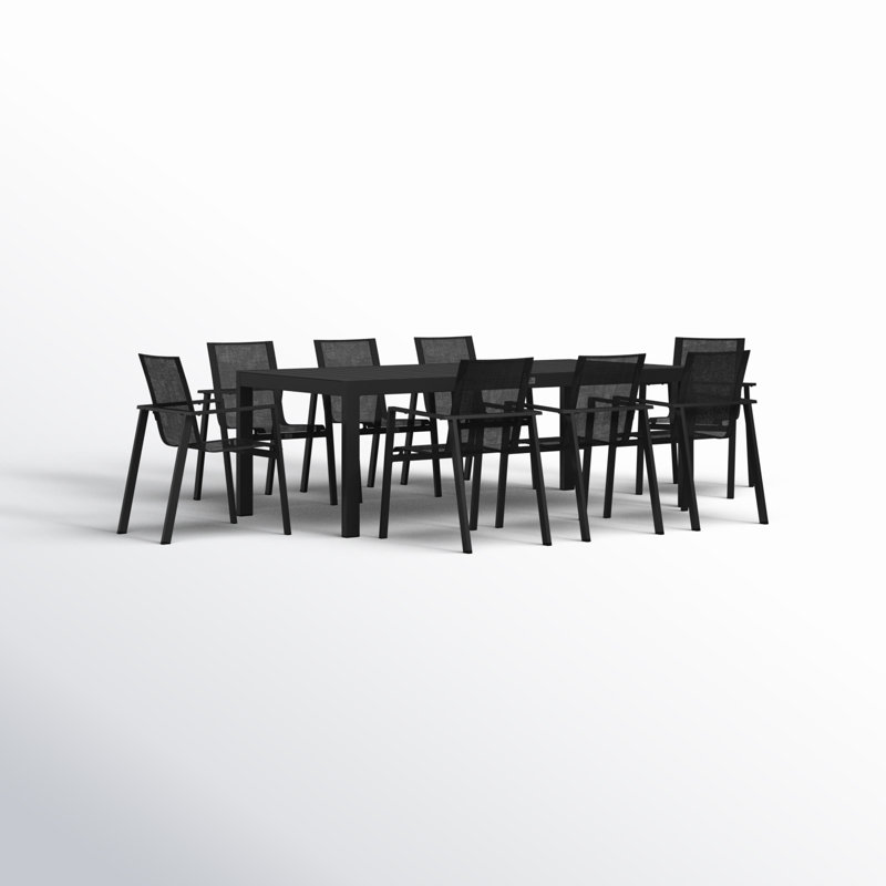 Lift Outdoor 9 - Piece Dining Set, Black