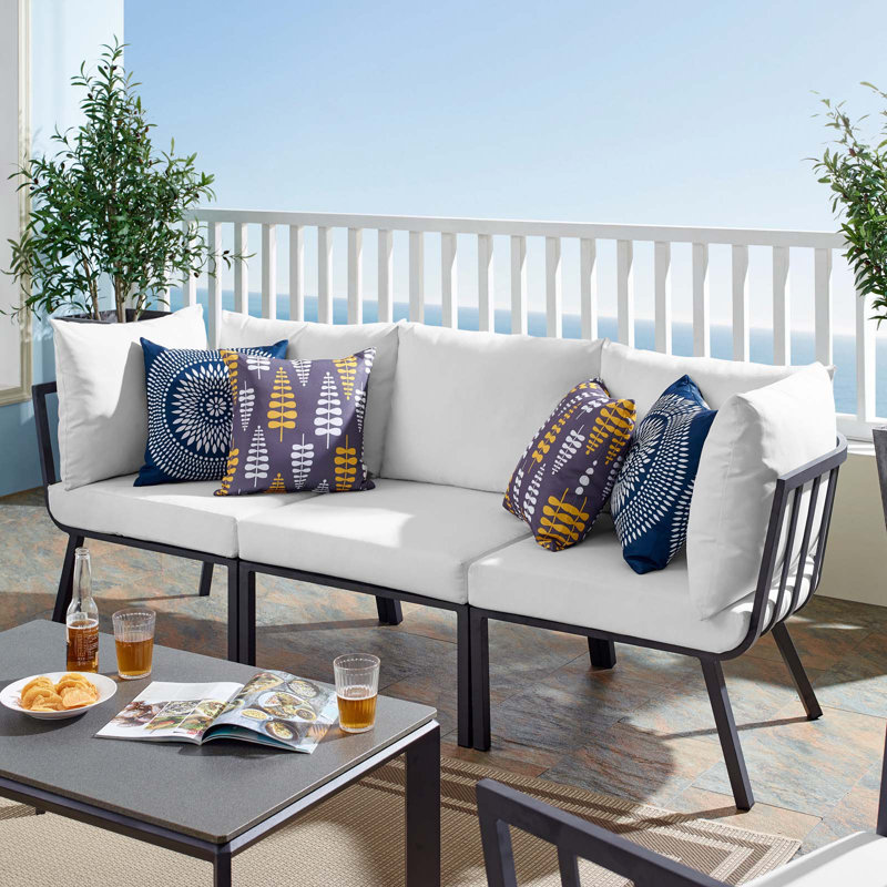 Ensemble de conversation modulaire 3 pièces Riverside, Gris blanc, gris