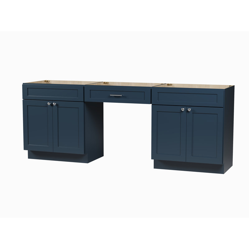 Base de meuble-lavabo double 90 po seulement, Bleu