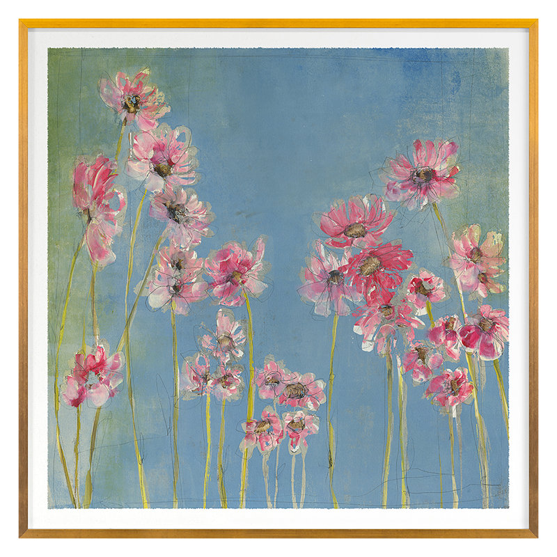 Impression florale sur toile 2 par Maeve Harris, Encadrement doré, H 25 po x l 25 po