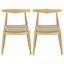 Ensemble de 2 chaises de salle à manger en cuir avec pieds robustes-1939585006